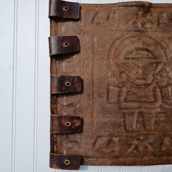 Angel Pazmino Tooled Leather Chair Seat Replacement Part Mexican Aztec Vintage - Picture 9 of 16